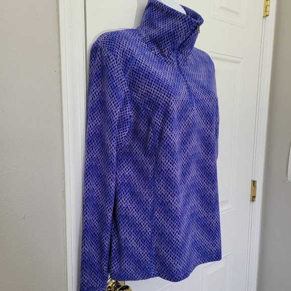 Columbia 1/4 Zip Pullover Purple Chevron Fleece Soft Cozy Colorful Women's M - Picture 3 of 9